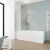 Klarer Badewannenaufsatz auf einer Badewanne mit einem Duschsystem. Produktbild-Vorschau
