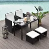 Outsunny Polyrattan zitgroep, tuinset, set van 11 delen, Productafbeelding-voorbeeld 2