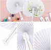 24x Weiße Papier Handfächer für Hochzeit Gäste & Deko Produktbild-Vorschau 3