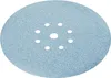 A circular sanding disc with multiple holes in the center, shown from a top-down perspective against a white background. Náhled obrázku produktu