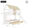 Merax Haus-Etagenbett 90x200 mit Ausziehbett, Kinderbett Produktbild-Vorschau 7