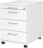 Rollcontainer 58cm 3 Schübe Schloss Bügelgriff Weiß Produktbild-Vorschau 1