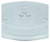 A close-up, overhead view of a clear glass microwave turntable. Náhľad obrázku produktu