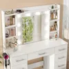 AIORBER Schminktisch mit LED Spiegel und Hocker, 9 Produktbild-Vorschau 7