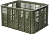 A green plastic crate on a white background. Voir les images du produit