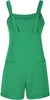 ASKSA Damen Jumpsuit Sommer Ärmellos Kurz Latzhose Playsuit Produktbild-Vorschau 2