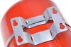 A close-up of a red expansion tank with a silver metal bracket and strap attached. Voir les images du produit