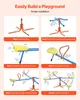 A diagram showing the step-by-step assembly of a children's seesaw. Voir les images du produit
