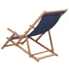 A blue fabric deck chair made of wood, shown from the back. Anteprima dell’immagine prodotto