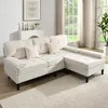 Merax L-Form Ecksofa mit Schlaffunktion, 3-Sitzer Chenille Produktbild-Vorschau 2