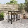 vidaXL Bartisch mit Glasplatte Schwarz 110x70x110 cm Poly Produktbild-Vorschau 2