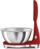 A red kitchen scale with a silver bowl on a white background. Náhľad obrázku produktu