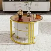 MODFU Couchtisch 2er set, 2-in-1 runder Couchtisch aus MDF Produktbild-Vorschau 4