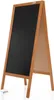 Kundenstopper P 130cm aus Holz Tafel doppelseitig hellbraun Produktbild-Vorschau 1