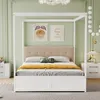 A bedroom with a canopy bed, nightstands, and wall art. Produktbild-Vorschau