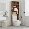 vidaXL Scaffale per lavatrice in legno vecchio 64x24x190 cm Anteprima dell’immagine prodotto 5