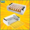 A collage of an incubator with eggs and a separate view of the incubator's tray. Podgląd zdjęcia produktu