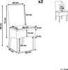 BELIANI Esszimmerstuhl 2er Set Weiß Rattan mit Sitzkissen Produktbild-Vorschau 8