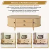MODFU Couchtisch Rund,Wohnzimmertisch mit 2 Schubladen und Produktbild-Vorschau 4