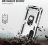 A rugged phone case with a ring holder is shown in a dynamic, debris-filled scene, suggesting durability and protection. Produktbild-Vorschau