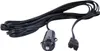 A black power cord with a car cigarette lighter plug on one end and a two-pin connector on the other, laid out on a white background. Produktbild-Vorschau