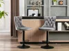 2er Set drehbare Samt-Barhocker, höhenverstellbar, modern, Produktbild-Vorschau 16