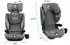 Two views of a car seat with dimensions indicated by lines and text. Náhled obrázku produktu