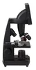 A side view of a black Bresser LCD microscope with a screen. Produktbild-Vorschau