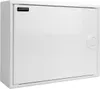 A white electrical distribution box mounted on a wall. Produktbild-Vorschau