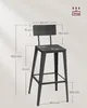A black bar stool with dimensions indicated. Náhled obrázku produktu