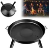 A collage of images showing a black metal fire pit from different angles, including a lifestyle shot of people gathered around a fire pit. Náhled obrázku produktu