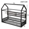 Merax Kinderbett 90x200 cm, Hausförmiges Plattformbett mit Produktbild-Vorschau 5