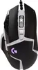 A black and white gaming mouse with a purple illuminated logo. Produktbild-Vorschau
