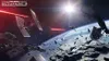 Space battle scene with TIE fighters and debris orbiting a planet. Produktbild-Vorschau
