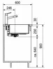 A technical drawing of a sink and cabinet with dimensions. Náhled obrázku produktu