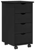 Mobile con Ruote Nero 34 x 39 x 65,5 cm Legno di Pino Anteprima dell’immagine prodotto 1