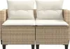 vidaXL Gartensofa 2-Sitzer mit Hockern Beige Poly Rattan Produktbild-Vorschau 4