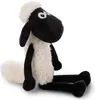 A plush toy sheep sitting on a white background. Produktbild-Vorschau
