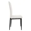 A side view of a white dining chair with black metal legs against a white background. Náhled obrázku produktu