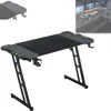 A gaming desk with LED lights, headphone hook, and cup holder. Produktbild-Vorschau