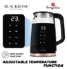 A marketing image of a black and rose gold electric kettle with a digital display, showing its features. Náhled obrázku produktu
