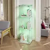 UnboxG Úzka sklenená vitrína biela s LED osvetlením, 1 Náhľad obrázku produktu 4