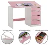 Kinderschreibtisch EMMA aus Kiefer Massivholz, weiß/rosa - Produktbild-Vorschau 2