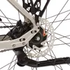 A close-up view of the rear disc brake and kickstand of a bicycle. Produktbild-Vorschau