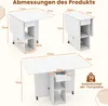 COSTWAY Klappbarer Esstisch mit 2 Rädern, Klapptisch für Produktbild-Vorschau 7