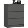 A gray chest of drawers with decorative items on top. Produktbild-Vorschau
