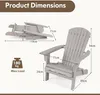A collage showing an Adirondack chair from different angles, including a folded view, and a graphic indicating maximum load capacity. Podgląd zdjęcia produktu