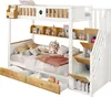 Lit superposé Sweiko, Riche espace de rangement, Cadre en Voir les images du produit 10