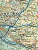 A map showing the area around Hamburg, Germany, with roads and place names. Náhled obrázku produktu
