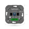 The back of a Ledvion dimmer switch with mounting holes and screw terminals. Produktbild-Vorschau